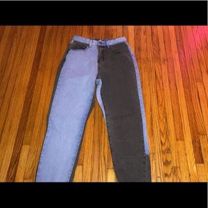 Back and blue boyfriend jeans